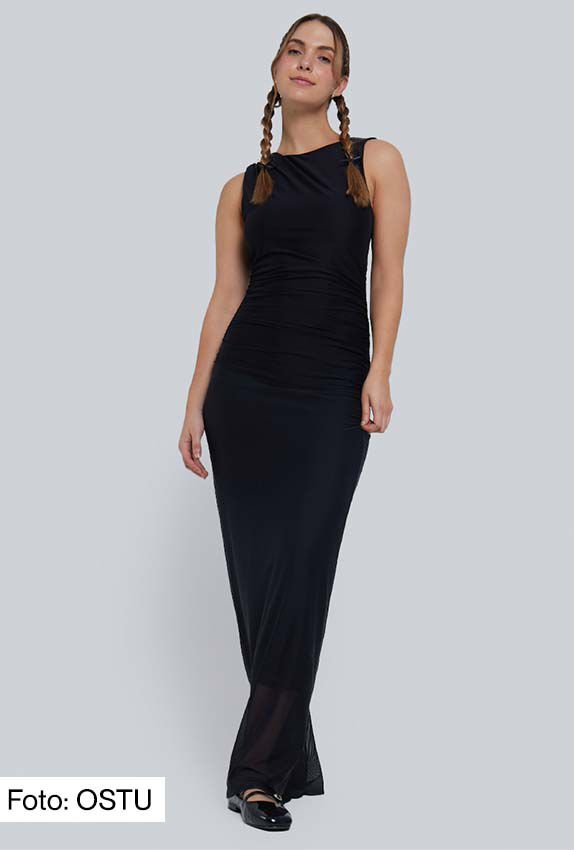 vestido largo esencial para mujer